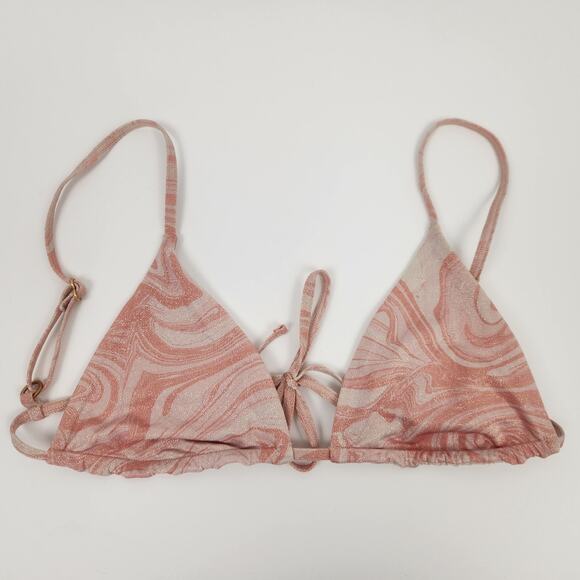 L*Space Brittany Triangle Bikini Top in All Swirled Up Pink/Mauve Medium NWT - Picture 2 of 5